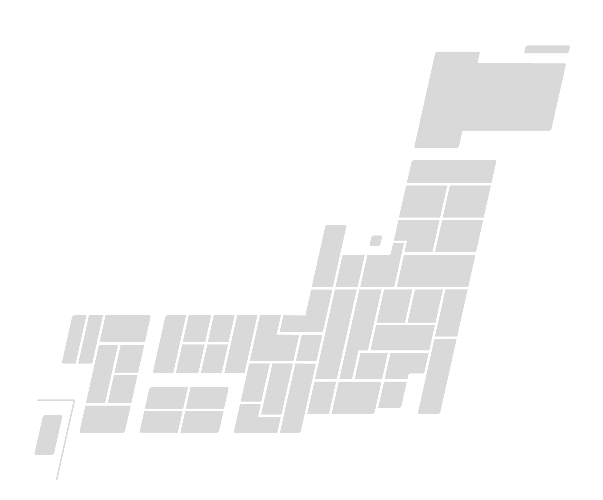日本地図（グレー・白線あり／なし）